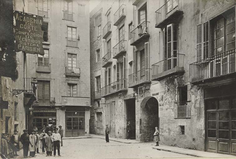 Plaça de l'Oli, 1908. AFB. J. Pons Escrigas