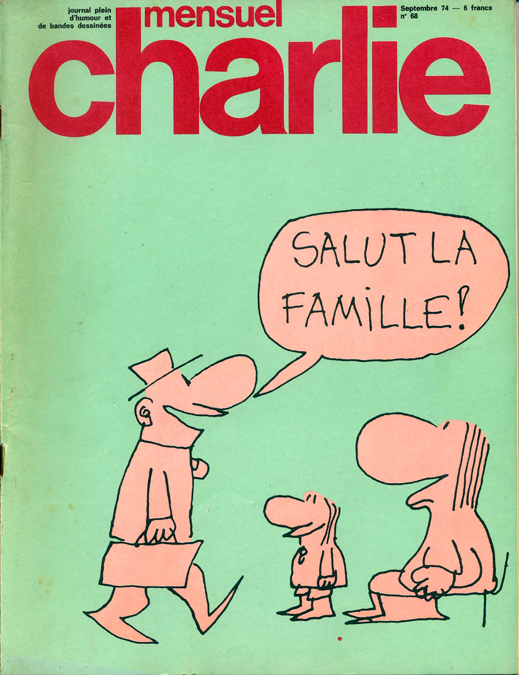 Mensuel Charlie magazine, no. 68, September 1974 