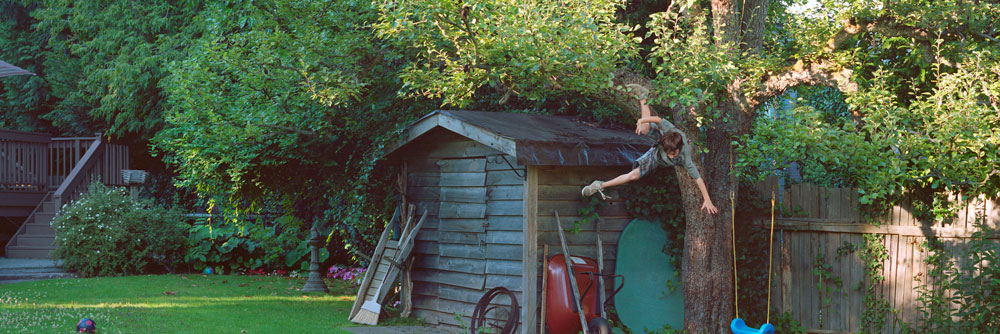 Jeff Wall, Boy falls from tree, 2010