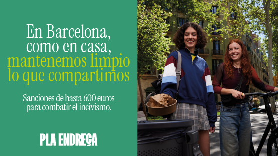 En Barcelona, como en casa, mantenemos limpio lo que compartimos. Sanciones de hasta 600 euros para combatir el incivismo.