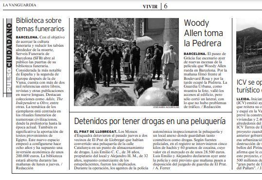Imatge de l’article publicat a “La Vanguardia” el  14 de juliol de 2007