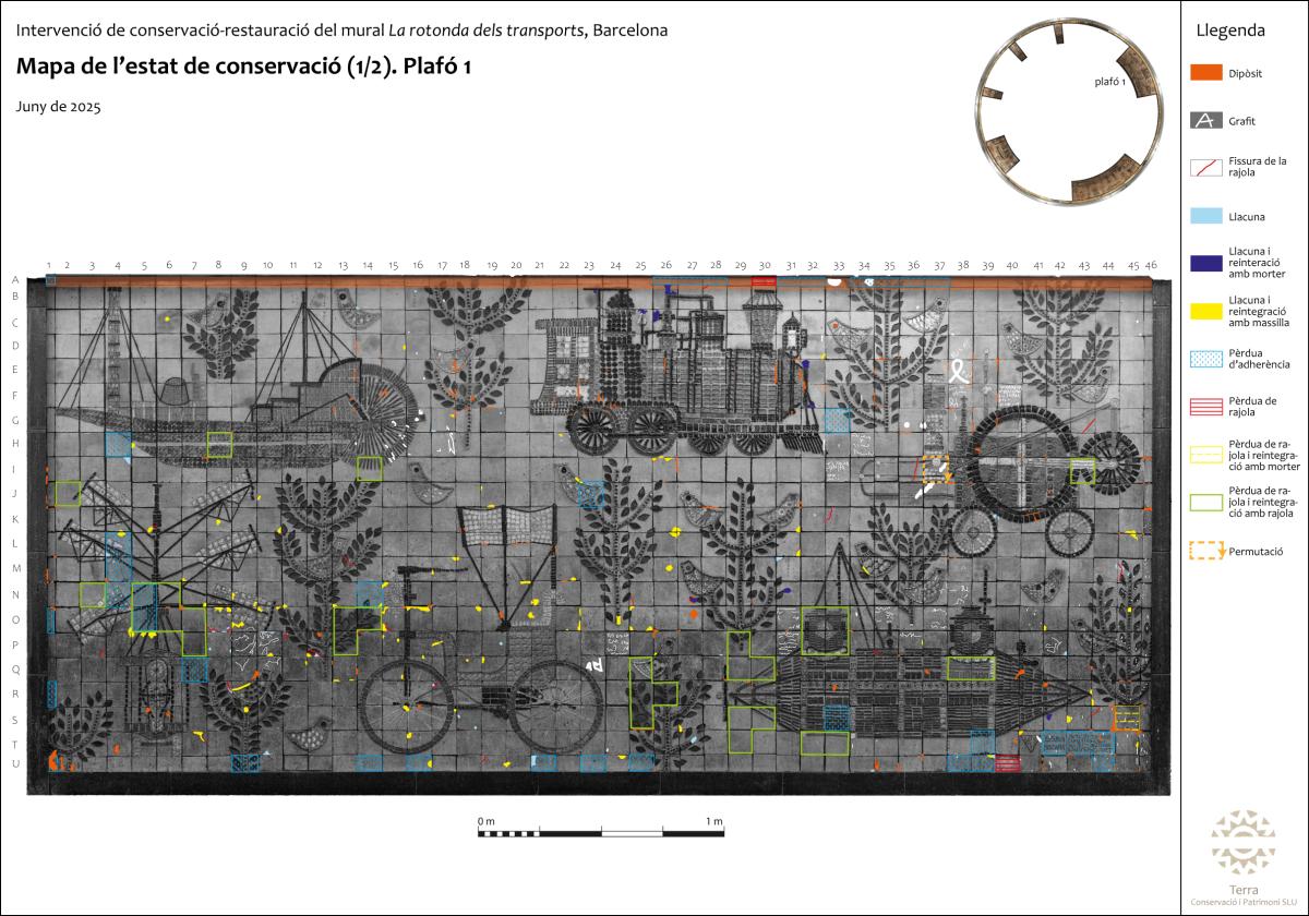 Mapa d'alteracions: resta de les alteracions. Plafó 1