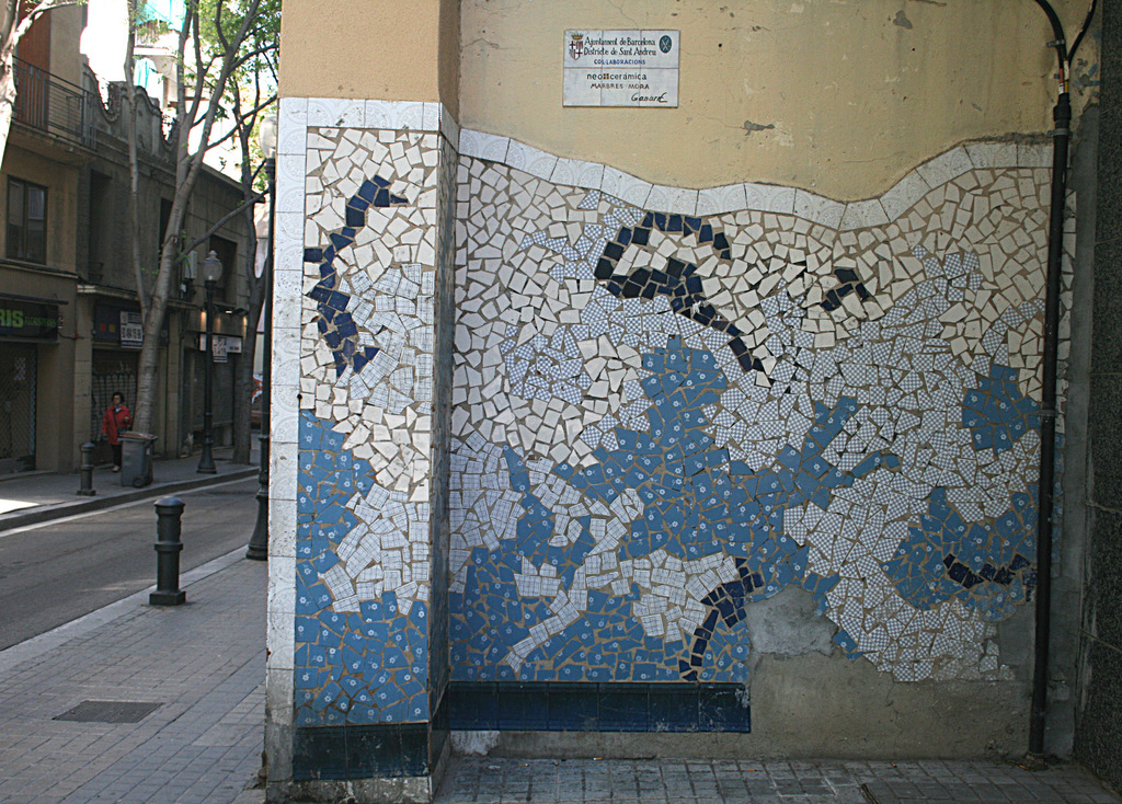 Trencadís, A. Gabarre González. Carrer Gran de Sant Andreu, Sant Andreu (Foto: Terra conservació i patrimoni)