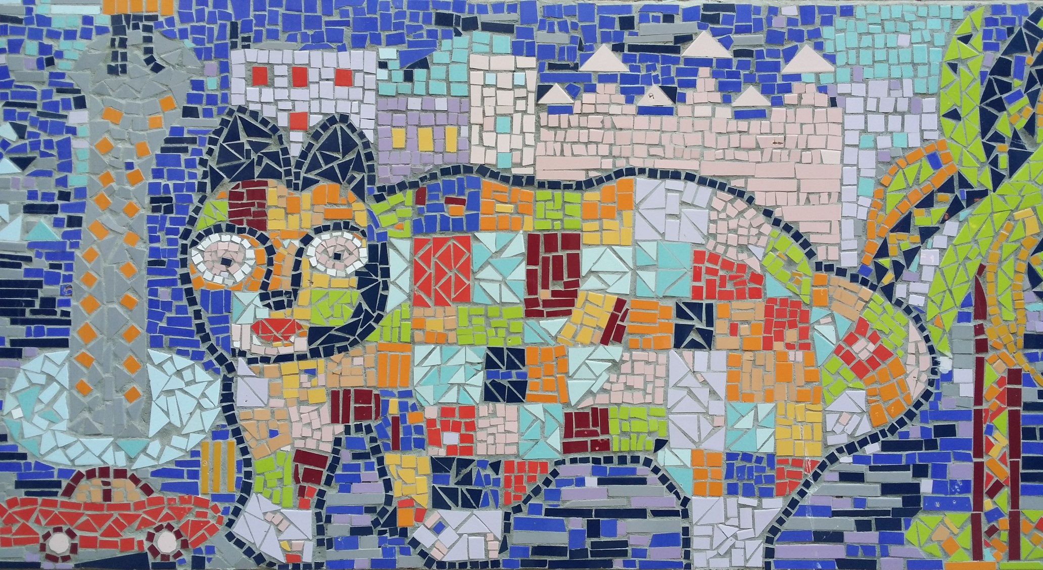 Ciutat Vella. C. Sant Pau 89. Mosaic de tessel·les. Foto: M. Molinas