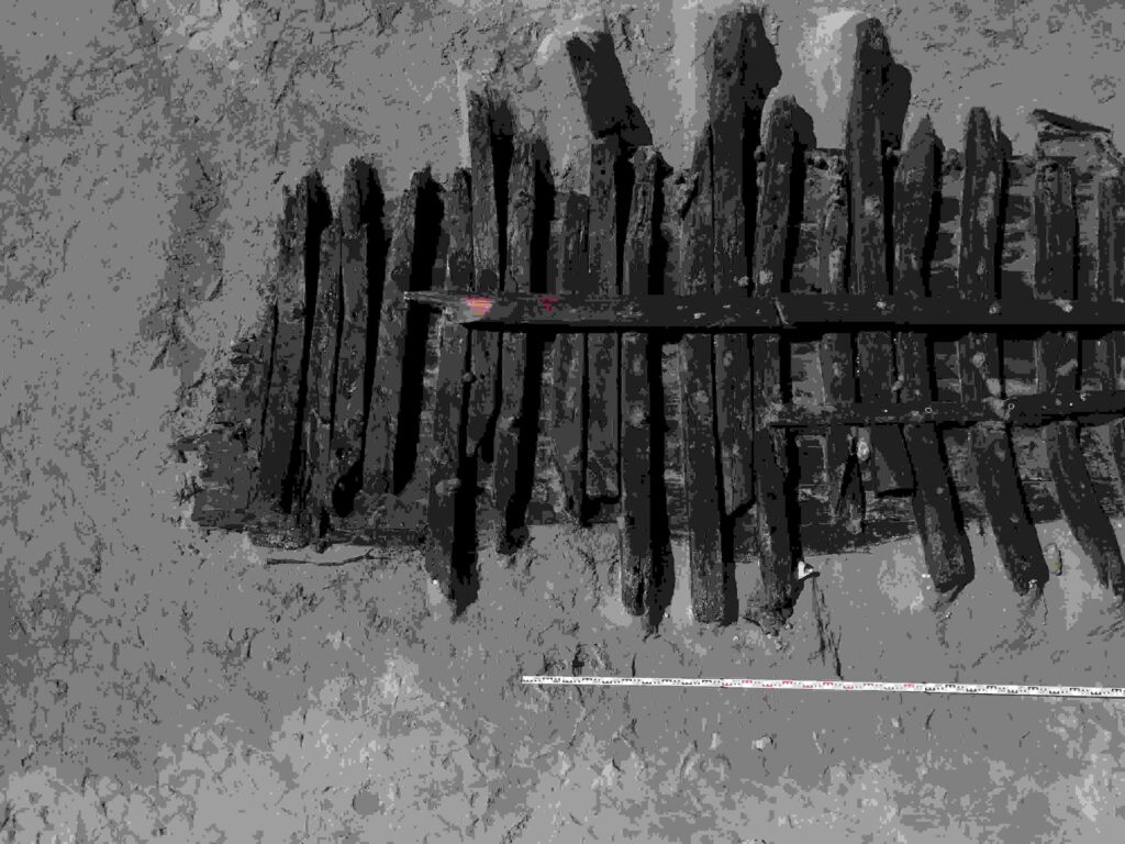 Restes netes del vaixell a vista de dron. Foto: Arqueòlegs.cat Restes netes del vaixell a vista de dron. Foto: Arqueòlegs.cat