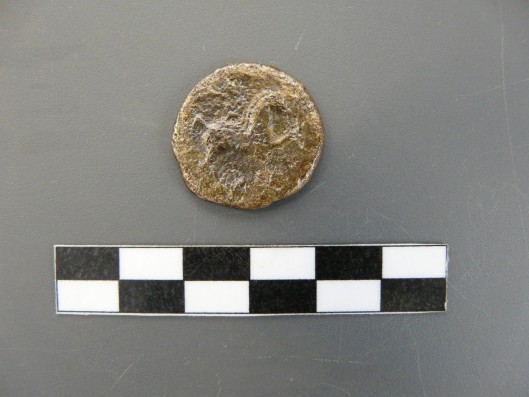Revers d'una moneda ibera de Kese (Tarragona). Foto: SABCN