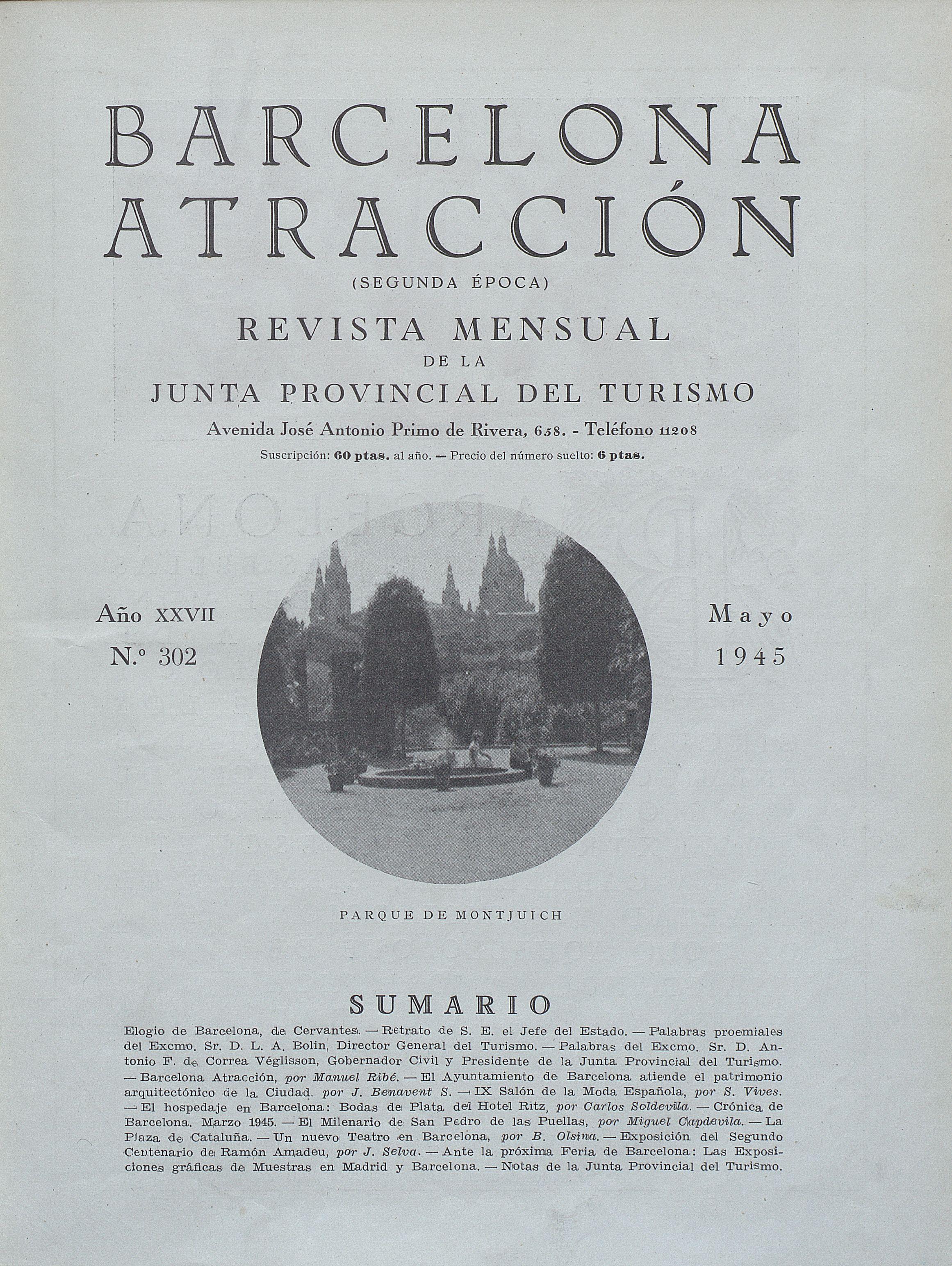 AHCB, Hemeroteca, Barcelona atracción, mayo de 1945  