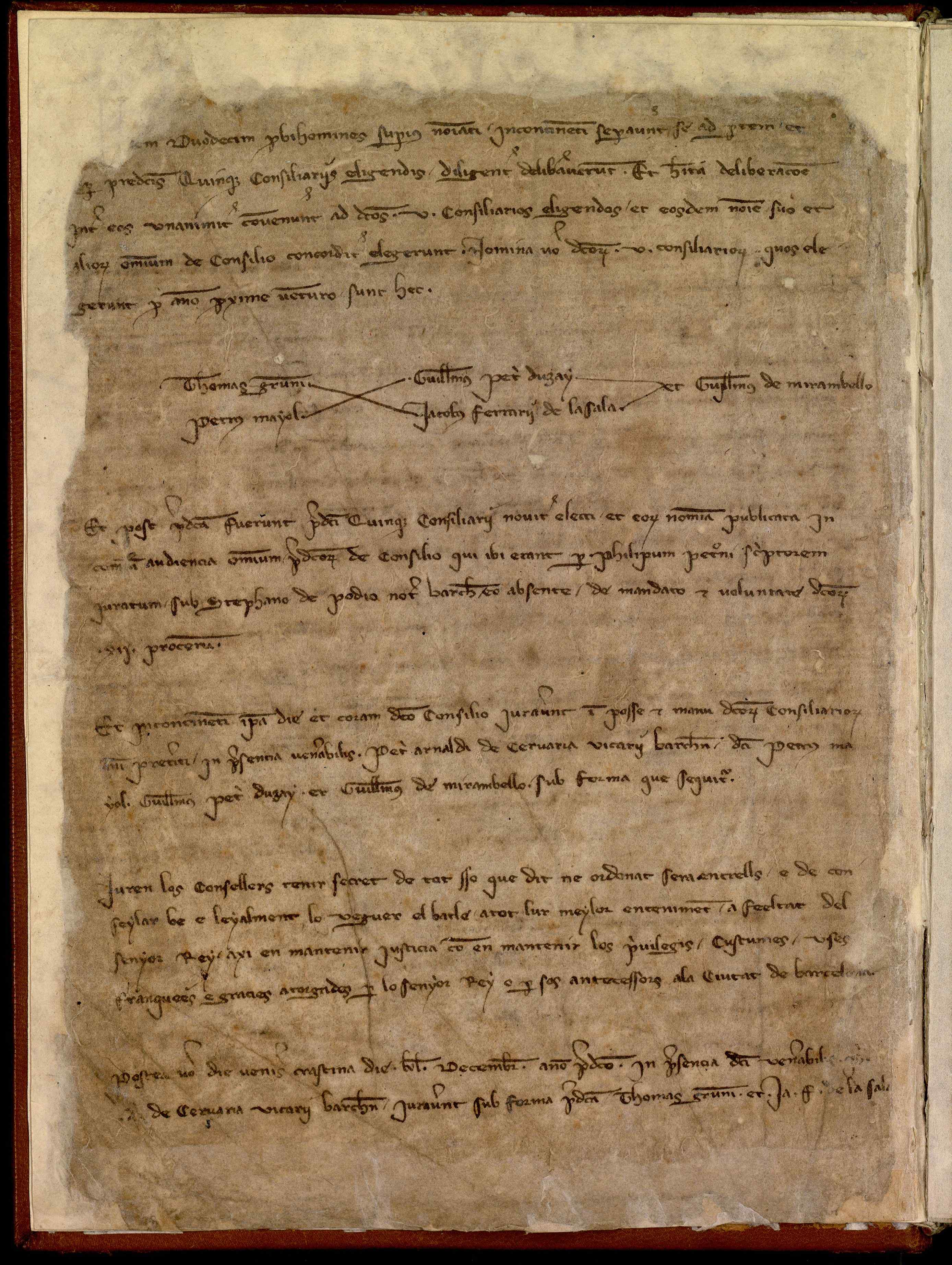 Llibre d'actes de les reunions del Consell de Cent i del Consell de Trenta (1310-1313): inclou l'elecció de càrrecs municipals i les deliberacions dels Consells. També conté còpies de la correspondència tramesa i rebuda, així com ordinacions, documentació comptable i declaracions de ciutadania