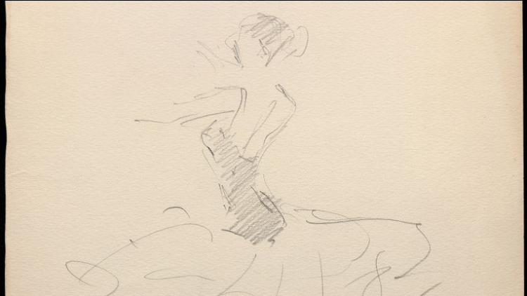 La Chunga ballant Taranto. Esbós de la Chunga en moviment. El Taranto és un pal del flamenc creat a Almeria i que descendeix de la Taranta. Aquest cante procedeix de la zona minera d'Almeria. Es considera a Carmen Amaya, família de “la Chunga”, la mare del taranto com a ball, cap als anys quaranta del segle XX.