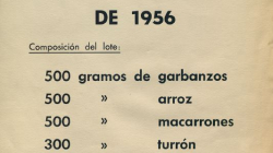 Anuncio promovido por el Ayuntamiento de Barcelona sobre los Bonos de Navidad del año 1956