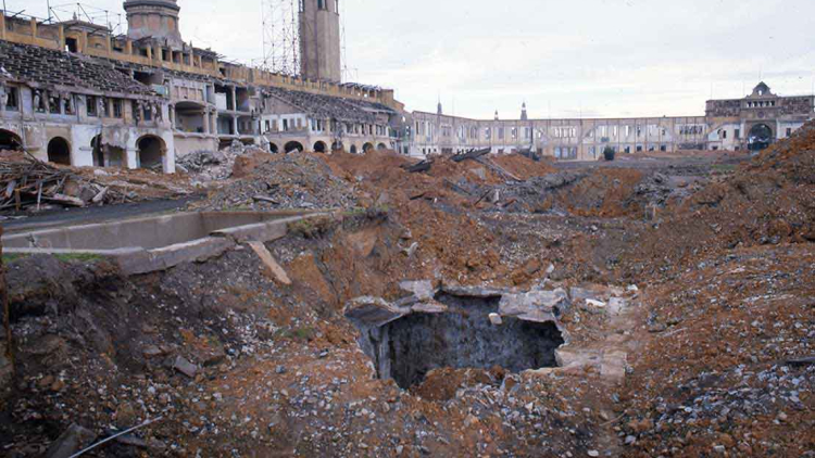 Derribo del interior del viejo estadio, 1985. Paco Elvira (AFB)