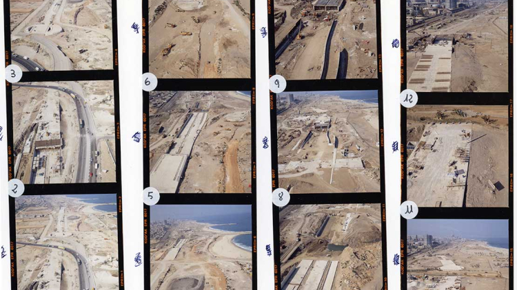 Sèrie de fotografies de la construcció de la ronda del Litoral, 1989. Autor desconegut (AFB)