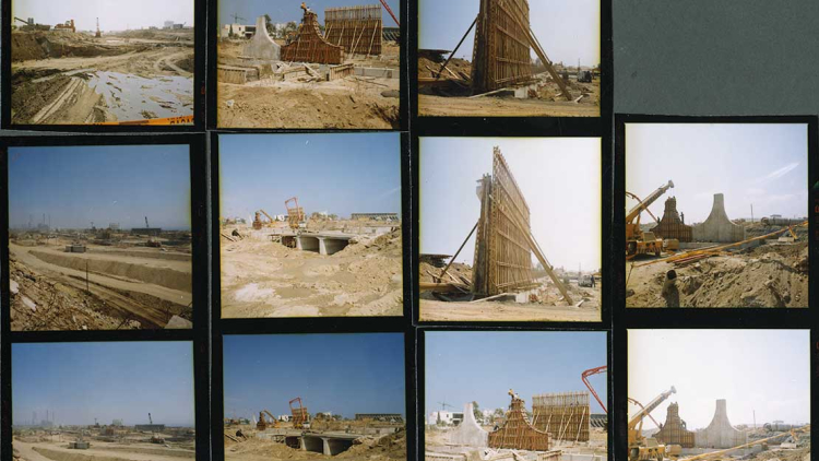 Zona d'obres de la ronda del Litoral, 1990. Fris (AFB)