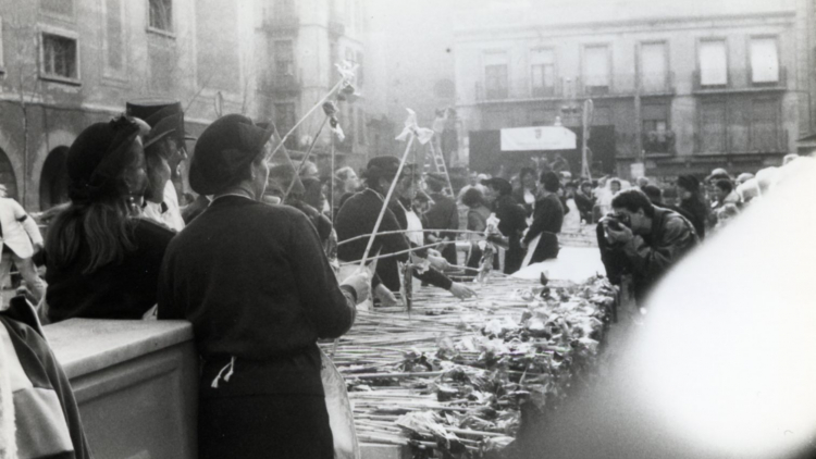 Burial of the sardine in front of the market, author unknown. Barceloneta People’s Archive Collection. AMDCV. 