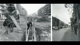 A before-and-after series of photographs on the Via Júlia development