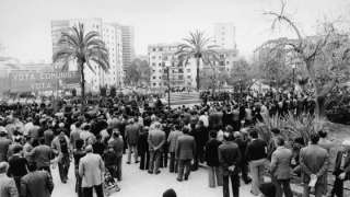 The far-left organisations ran a campaign with hardly any financial resources. Meeting of the Communists of Catalonia coalitions, 1 April 1979.