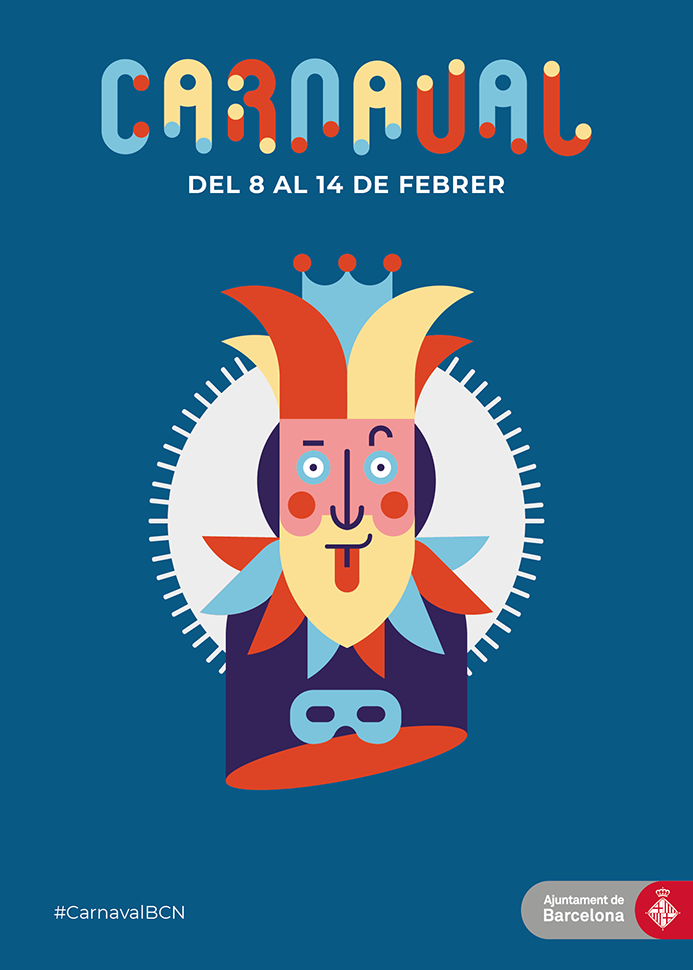 Cartell de la campanya de Carnaval del 2018 amb el text del 8 al 14 de febrer.