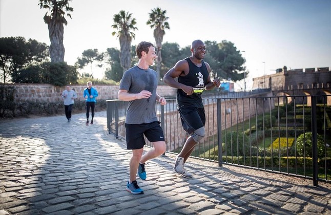 Mobile world congress, Mark Zuckerberg, Castell, Montjuïc running