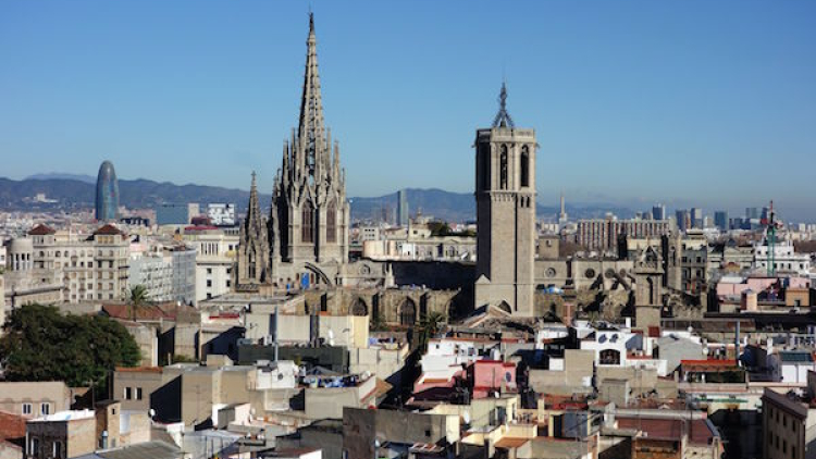 Vista panorámica del barrio Gòtic