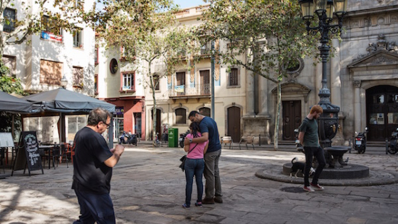 Plaza en el barrio de la Barceloneta