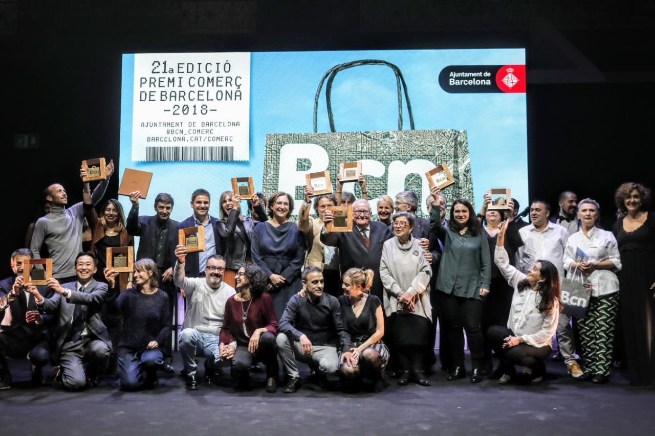 Foto dels premiats de la 21a edició del Premi Comerç de Barcelona