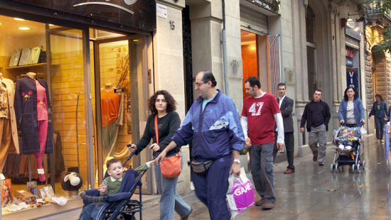 Picture of one of the streets in the Creu Coberta - Sants Establiments Units shopping hub