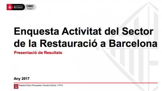 Image from the front page of the “Survey on Barcelona's Restaurant Sector Activity”