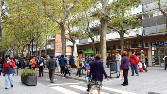 Picture of one of the streets in the Poblenou shopping hub