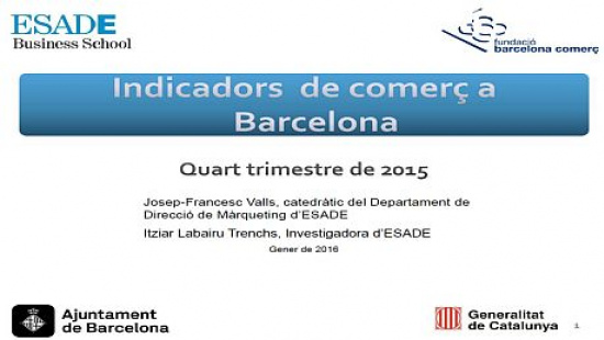 Portada del documento indicadores de comercio de Barcelona ICOB