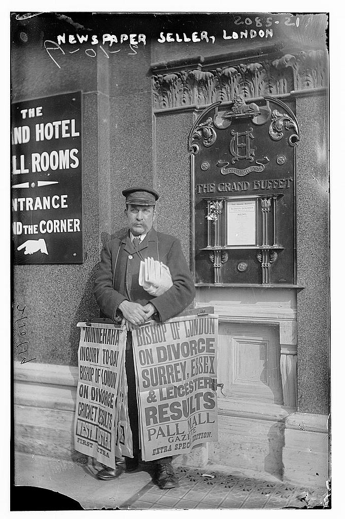Venedor de diaris, Londres, finals del segle XIX. 