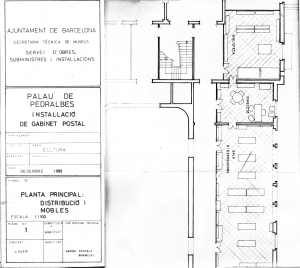 Palau de Pedralbes. Plànol amb la distribució dels espais del MGPB. Font: MGPB-ICUB
