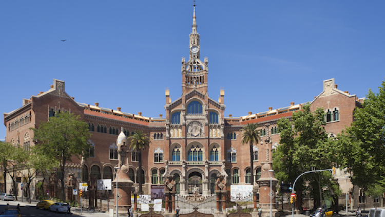 Façana modernista de l'Hospital de Sant Pau