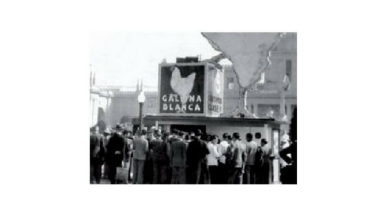 estand de Gallina Blanca a la Fira de Barcelona dels anys 1950-1960
