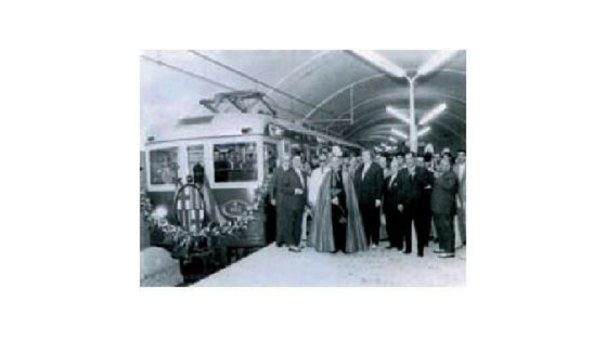 Inauguració del primer tram de la futura línia 5, el 21 de juliol de 1959