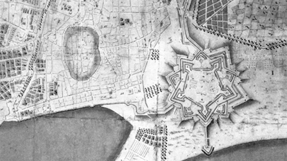 Plano de la Ciutadella construida tras la Guerra de Sucesión