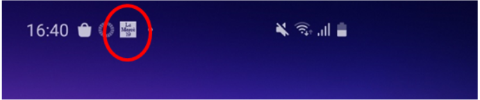 notificació es mostra en el toolbar
