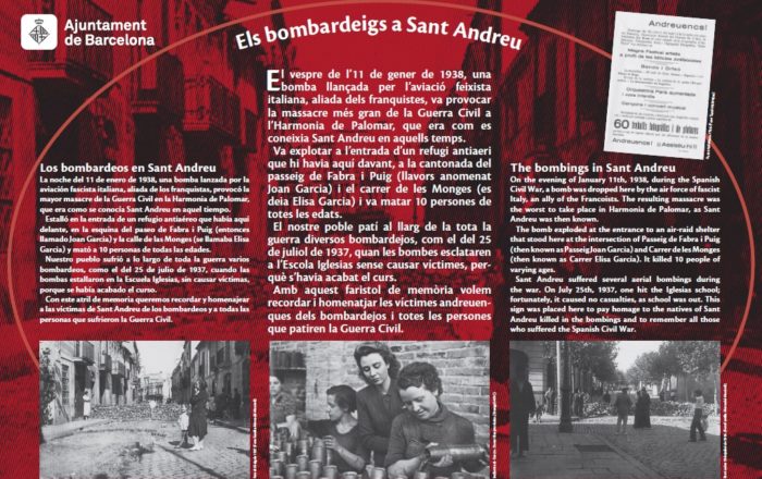 Los bombardeos en Sant Andreu