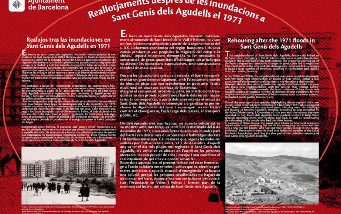 Reallotjaments després de les inundacions a Sant Genís dels Agudells el 1971