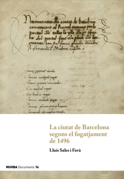 Portada 'La ciutat de Barcelona segons el fogatjament de 1496'