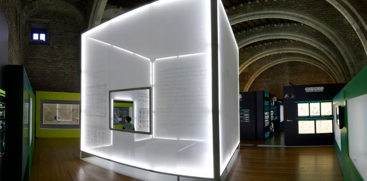 Representació museogràfica del concepte de cub atmosfèric en l'exposició del MUHBA (2010) Cerdà i Barcelona. La primera metròpoli, 1853-1897.