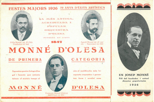Publicitat de l’«Orquestra Monné d’Olesa», 1926