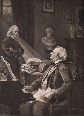 Liszt and Wagner, de Carl Röhling (1903). Fons: Museu de la Música de Barcelona