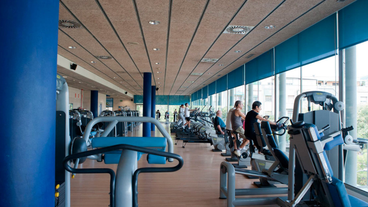 Pla general de persones entrenant a un gimnàs