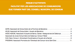 Portada del Resumen de actividades de las asociaciones de consumidores del Consejo Municipal de Consumo. 2010