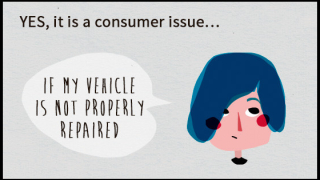 For example: if a consumer's vehicle has been poorly repaired, it is considered a consumer issue