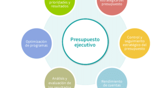 Gráfica donde podemos ver que del Presupuesto ejecutivo se desprenden diferentes ítems, estos son: Asignación de recursos por prioridades y resultados, explicación estratèfica del presupuesto, control y seguimiento estratégico del presupuesto, rendimiento de cuentas, análisis i evaluación de los resultados, optimización de programas y asignación de recursos por prioridades y resultados.