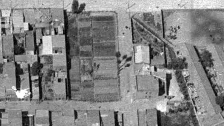 Vista aérea de la plaza Félix Rodríguez de la Fuente el 1960