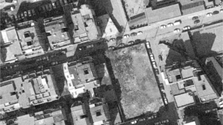 Vista aérea de la plaza Félix Rodríguez de la Fuente el 1980