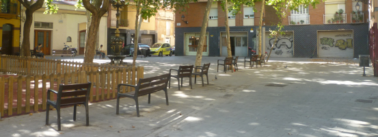 Plaça del Fènix, al barri de la Bordeta