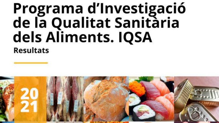Coberta del document ullet ” Programa d'Investigació de la Qualitat Sanitària dels Aliments. IQSA: Resultats 2021”